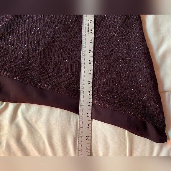 Apt. 9 Top Women’s XS Brown Asymmetrical Sparkly Lined Party - Picture 4 of 6